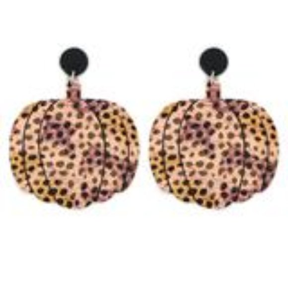 NWT *BOUTIQUE*  CHEETAH FALL PUMPKIN EARRINGS - Picture 1 of 1